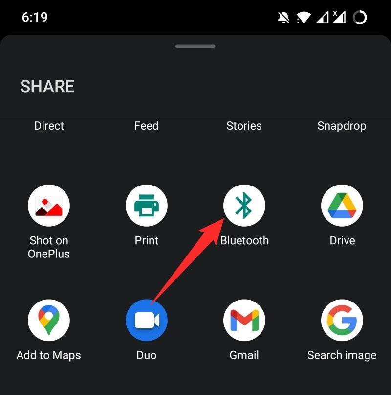 Интерфейс Bluetooth в Android при отправке файла