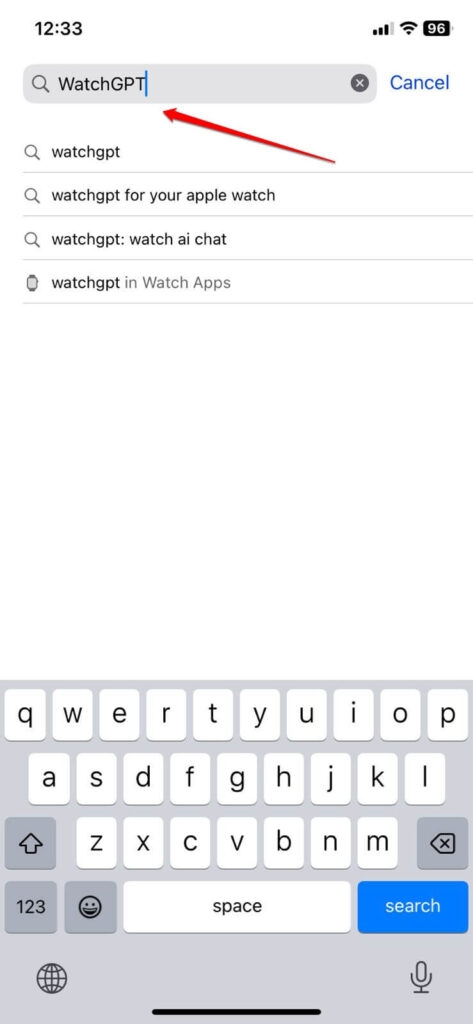 Установка WatchGPT на iPhone — экран App Store