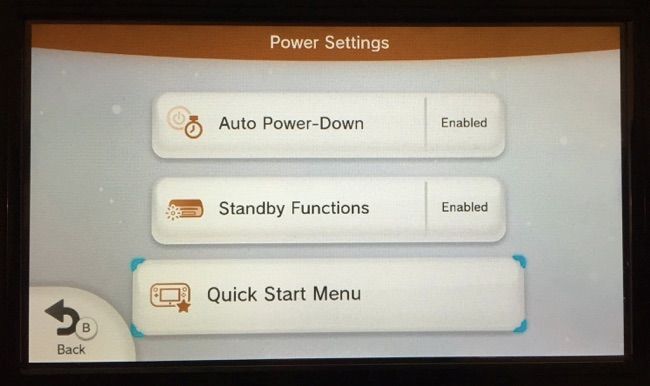 Настройки Quick Start Menu на GamePad