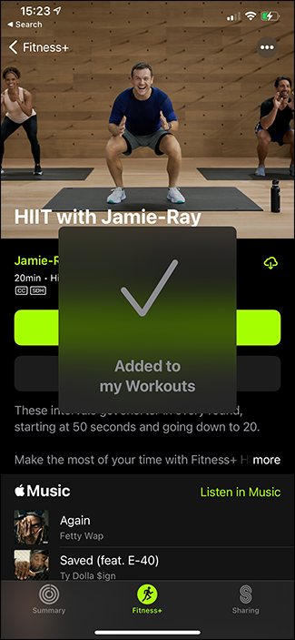 всплывающее окно подтверждения сохранения тренировки