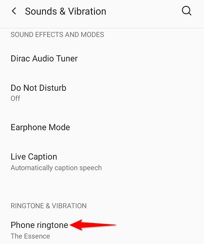 Нажмите «Мелодия телефона»
