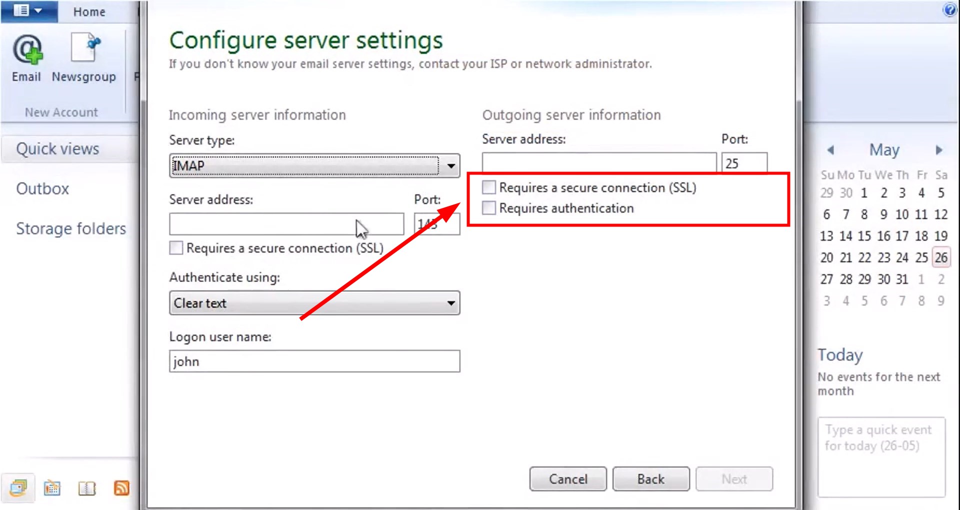 Опции 'Requires SSL' и 'Requires Authentication' отмечены