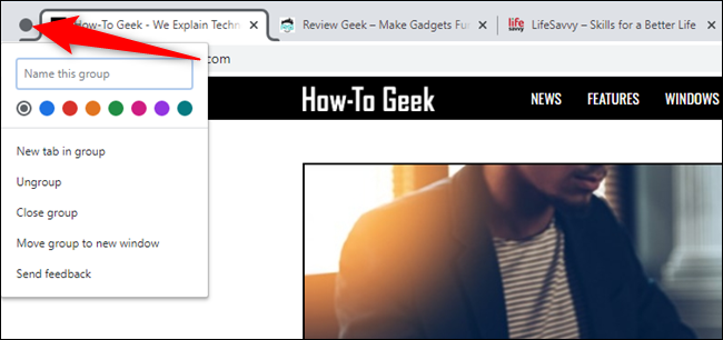 Щёлкните правой кнопкой по значку группы, чтобы изменить имя и цвет группы