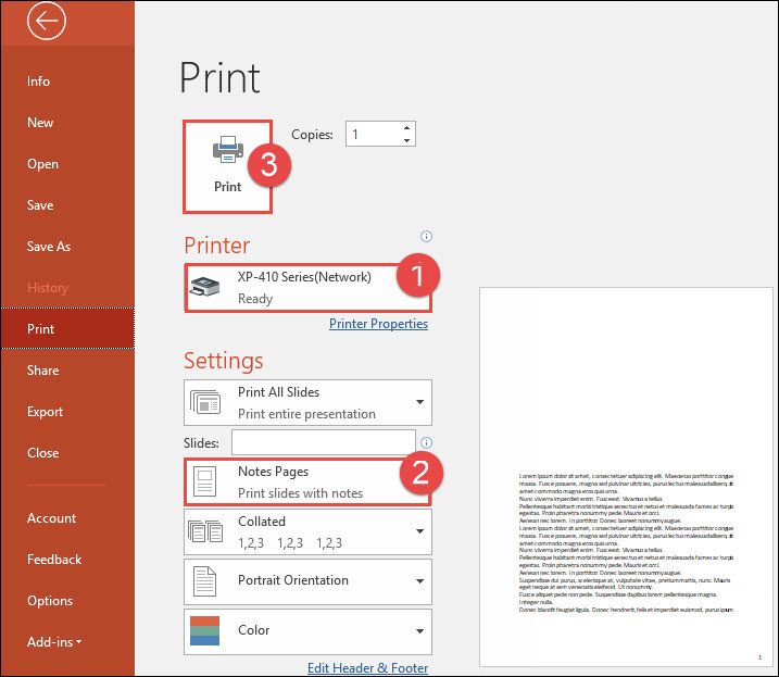 Печать заметок без миниатюр