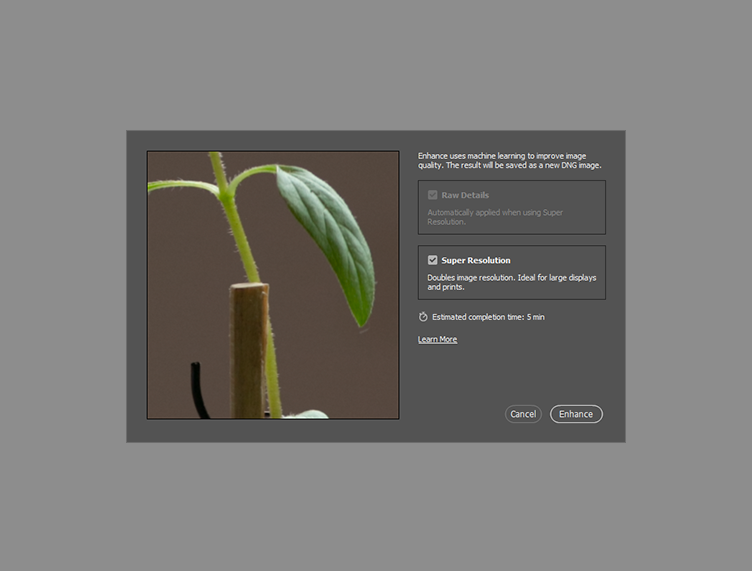 Контекстное меню Enhance в Photoshop/Adobe Camera Raw