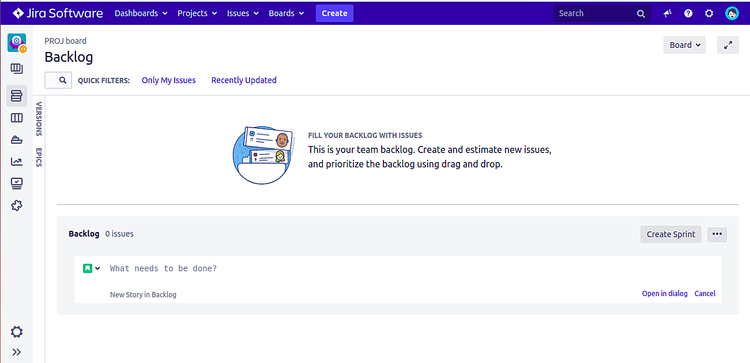 Jira project dashboard