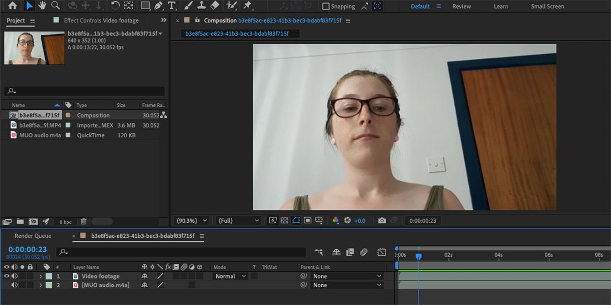 After Effects composition with two layers.
