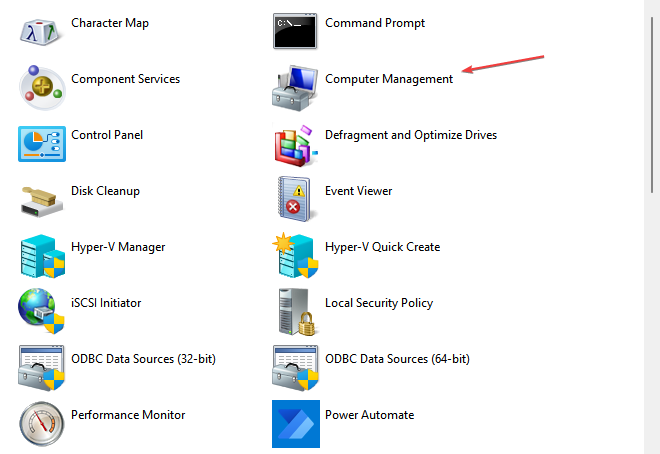 Средства администратора: значок «Управление компьютером»