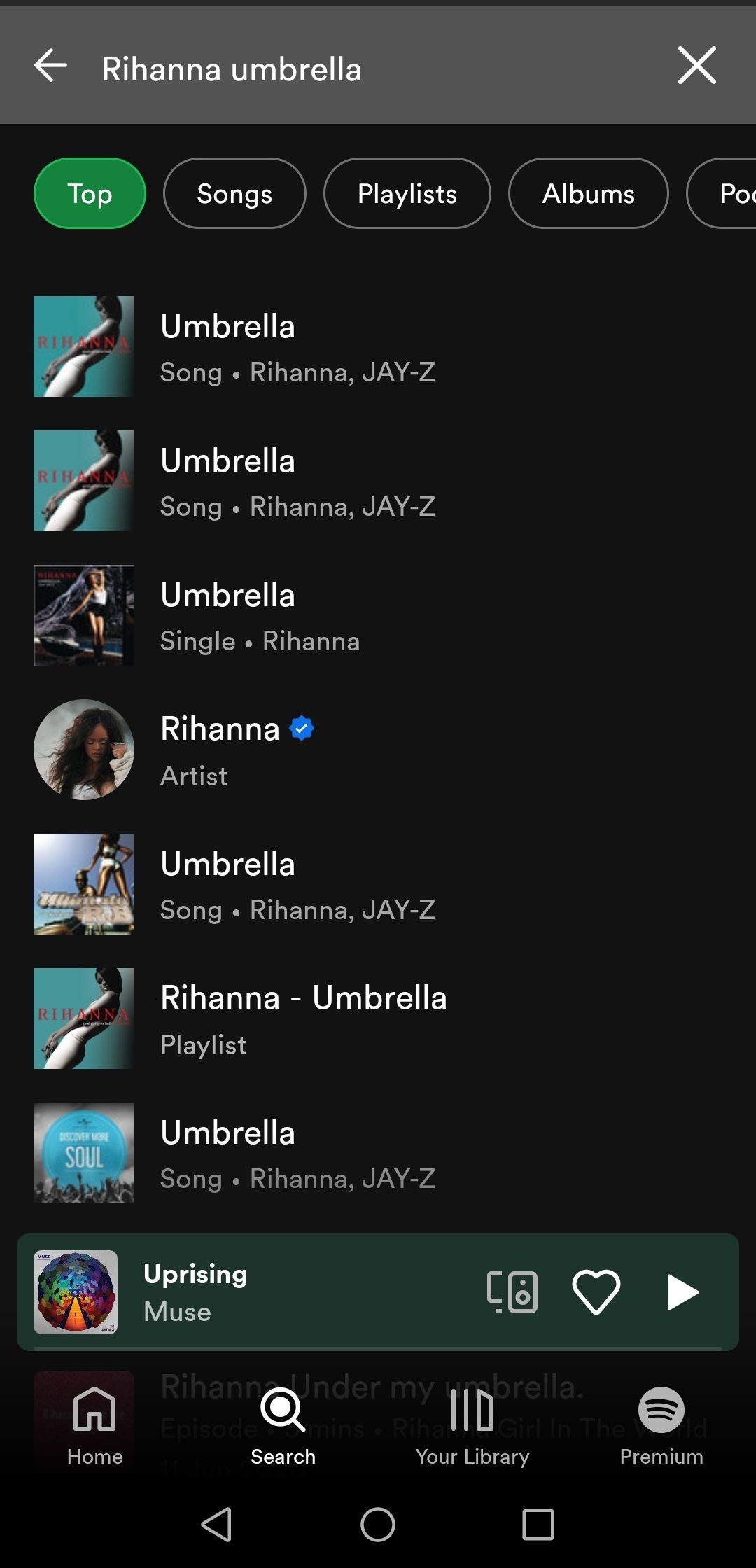 Поиск трека по названию или тексту в Spotify