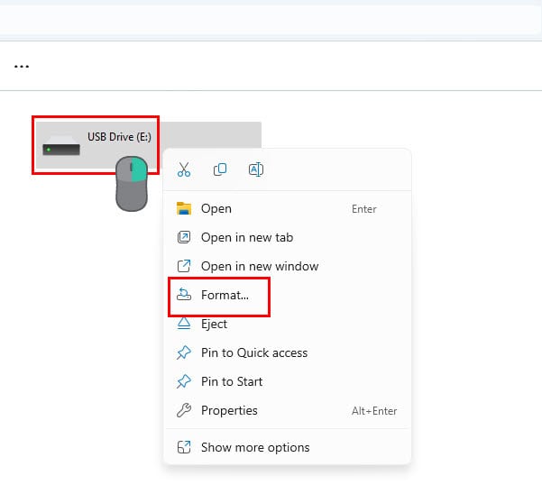 форматирование внешнего накопителя в проводнике