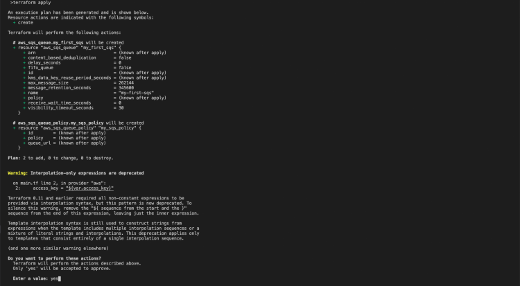 Результат terraform apply