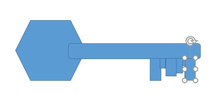 Объединение нескольких фигур для создания ключа