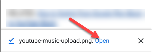 Кнопка «Открыть» после завершения загрузки изображения