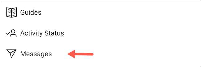 Переход в настройки сообщений Instagram