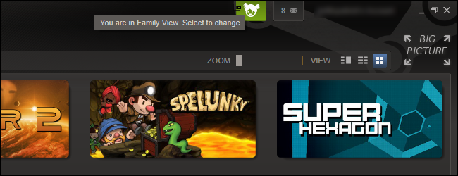 Иконка Family Options в правом верхнем углу клиента Steam