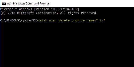 Окно командной строки: удаление профиля Wi‑Fi в Windows