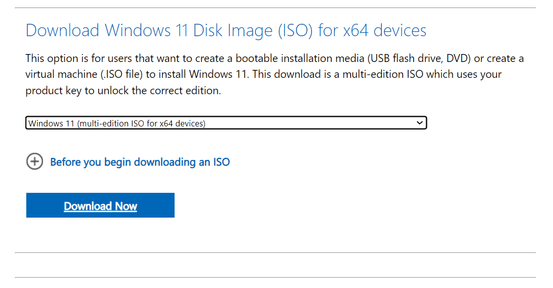 Скачивание ISO Windows 11