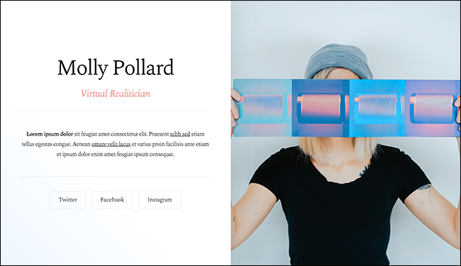 Шаблон Carrd для одностраничного сайта