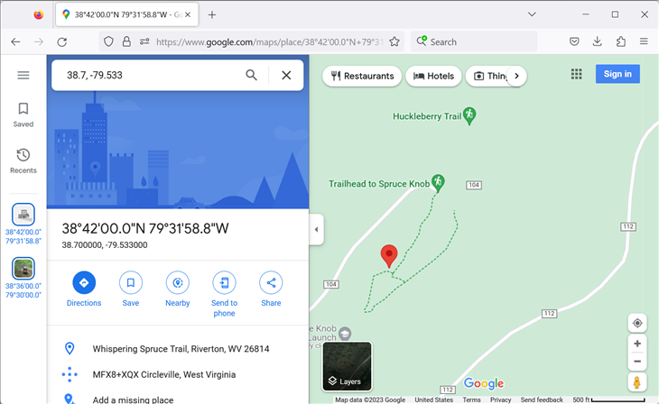 Пример изображения Google Maps