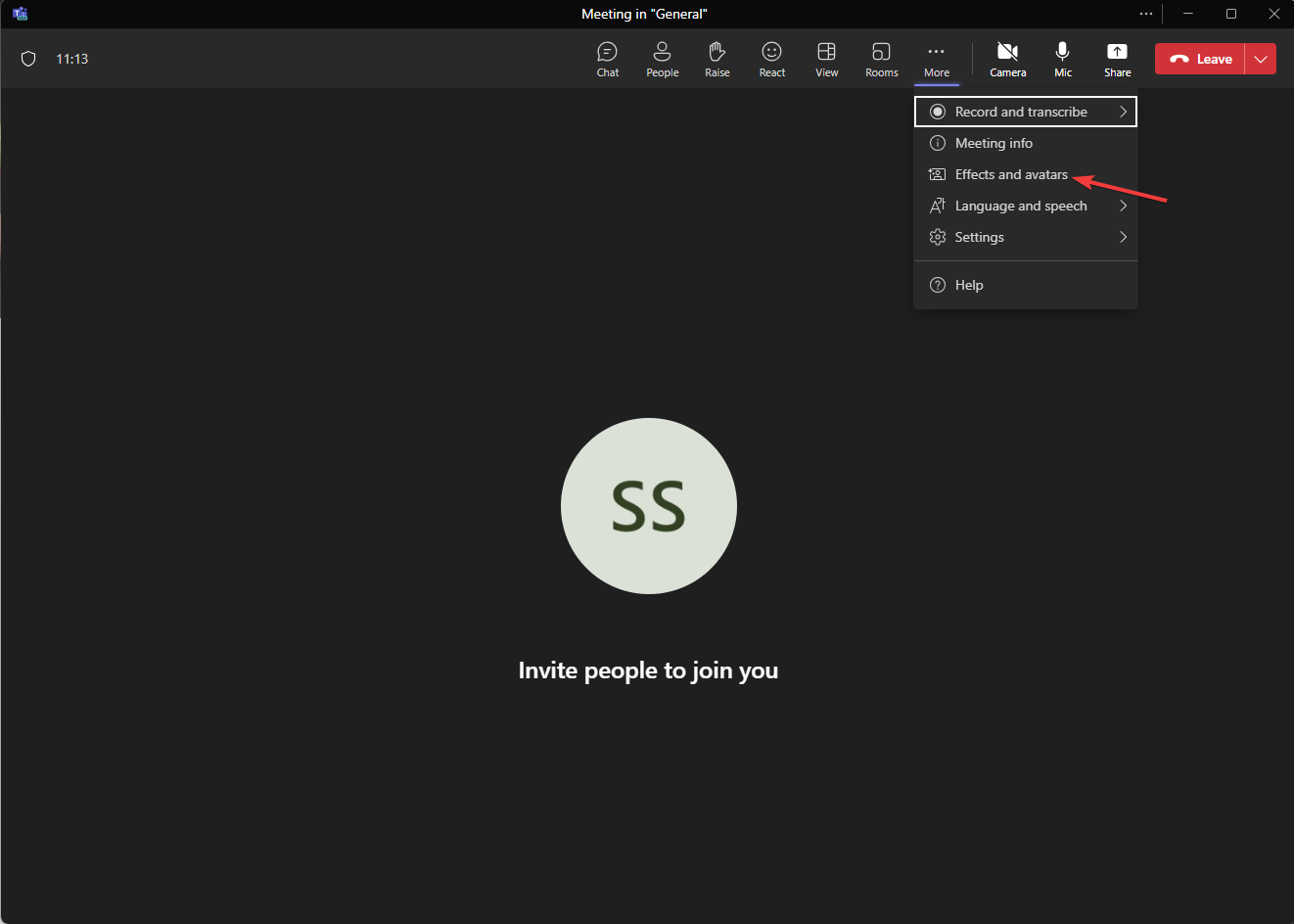 Пункт меню Effects & Avatars в настройках видео