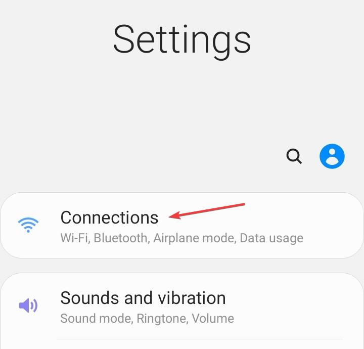 Раздел 'Подключения' в настройках Android