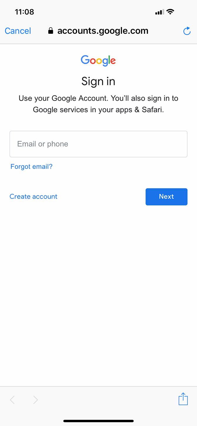Google Docs Sign-In Page