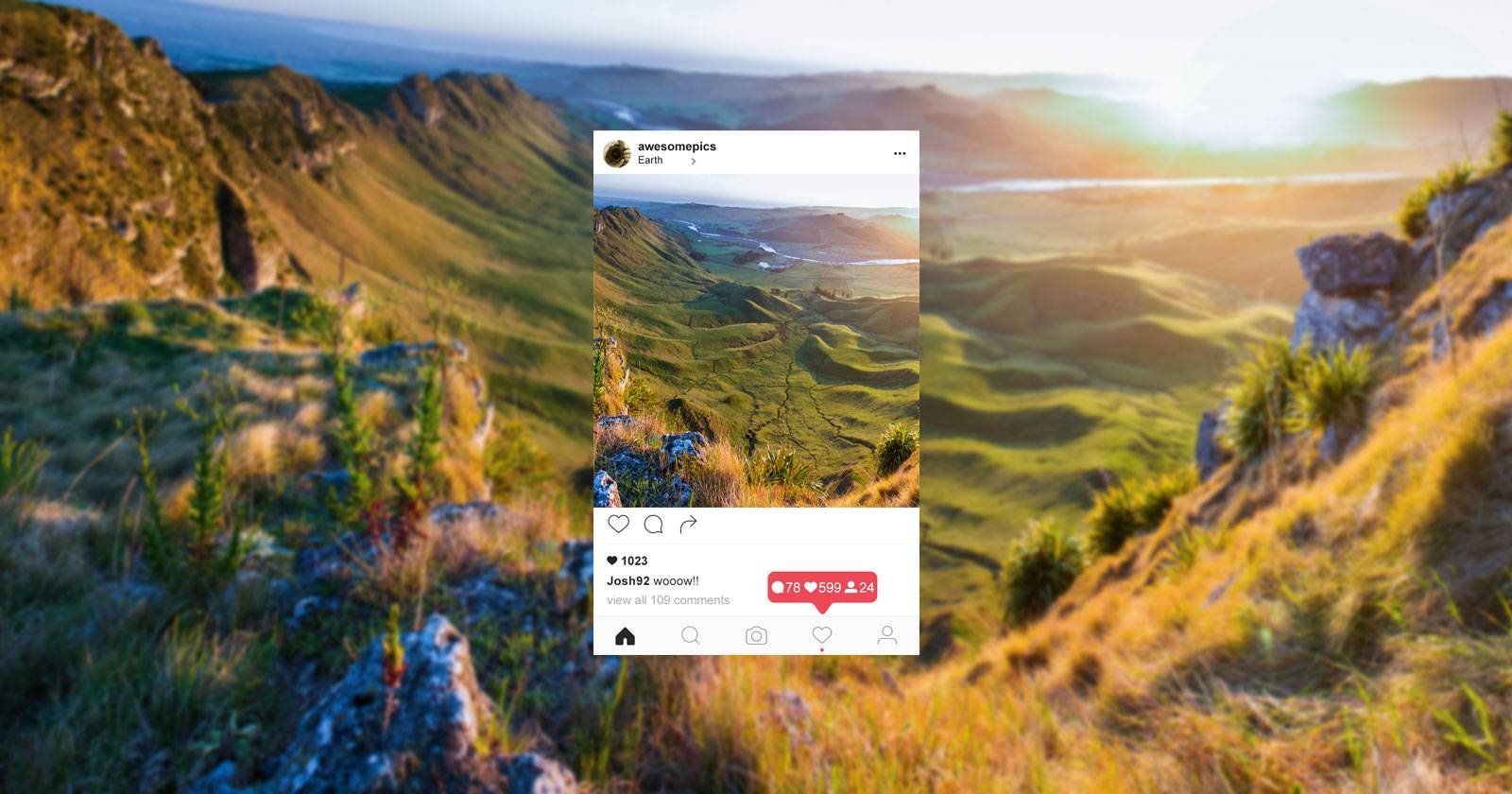 Профиль в Instagram с аккуратной сеткой и заметным аватаром