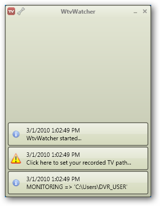 WtvWatcher: главное окно уведомлений