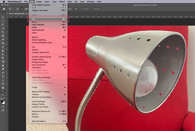 Remove Background in Photoshop Cut Selection