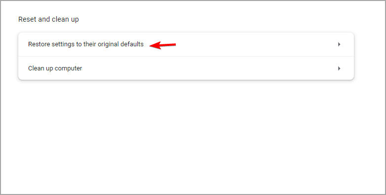 Восстановить настройки по умолчанию в Google Chrome
