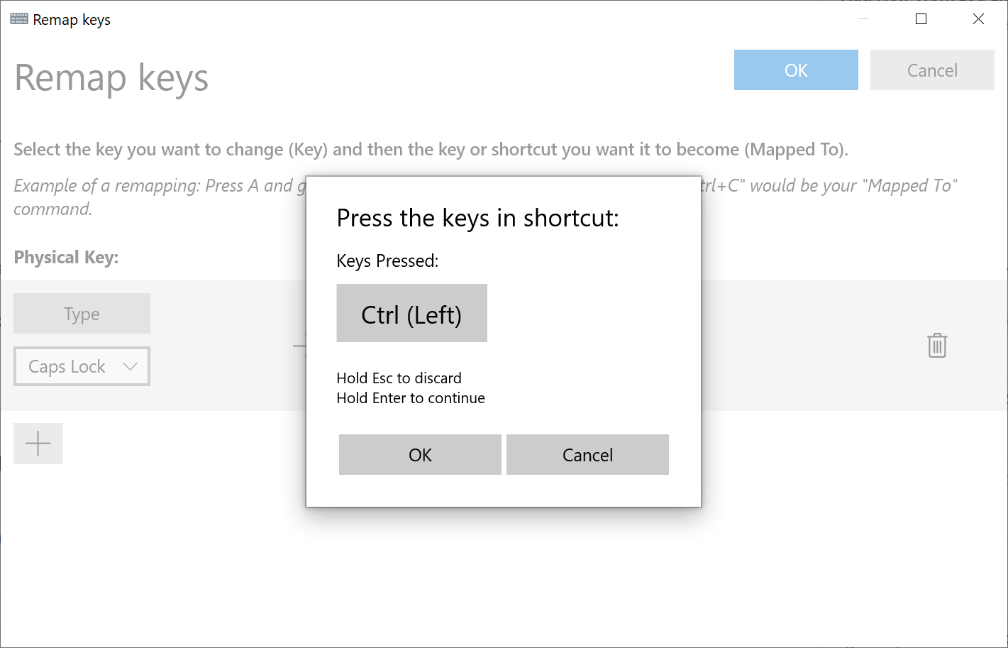 PowerToys: переназначение Caps Lock в Ctrl