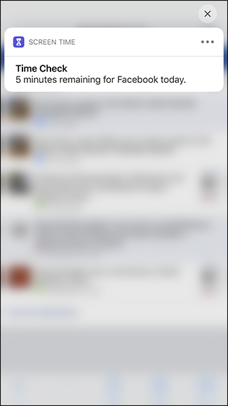 Окно настройки Screen Time с предупреждением
