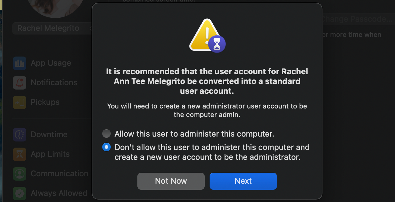 Prompt For Setting Up Screen Time Passcode