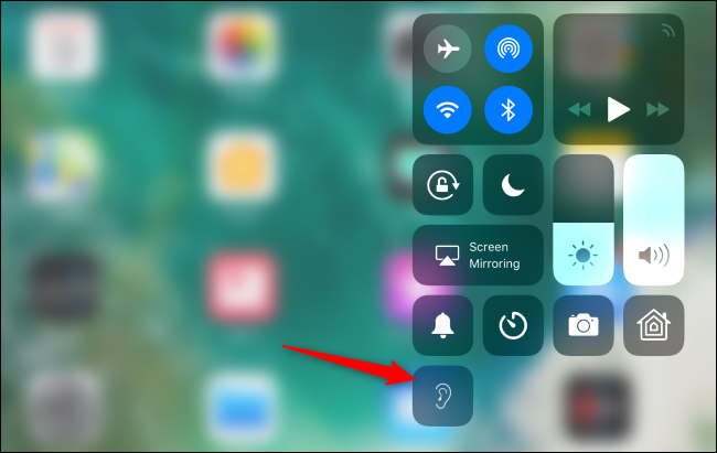 Иконка Live Listen в Пункте управления