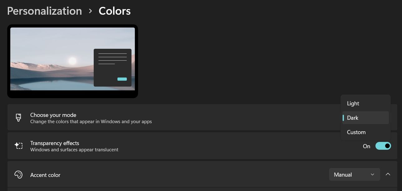 Экран персонализации Windows — настройка темы