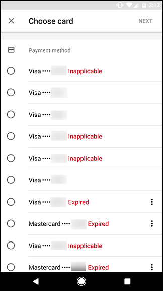 Выбор или добавление банковской карты в Google Pay