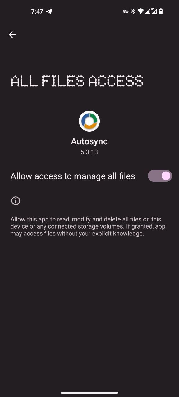 Granting Autosync permissions on Android