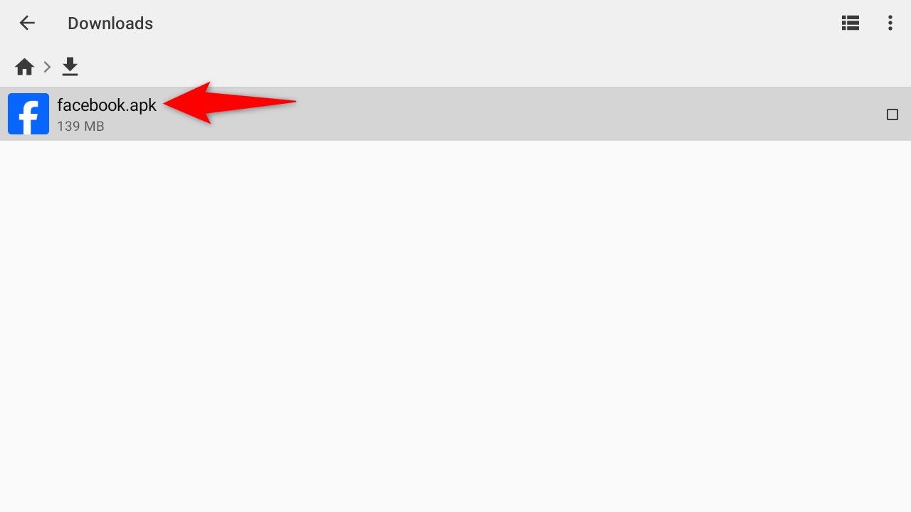 Файл APK выделен в Cx File Explorer.