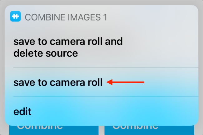 Нажмите Save to Camera Roll