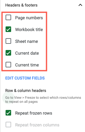 Add items to the header or footer