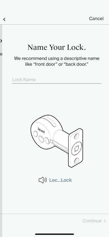 Окно имени устройства в приложении