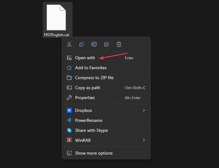 Контекстное меню Проводника с опцией Открыть с помощью и Cal Raster
