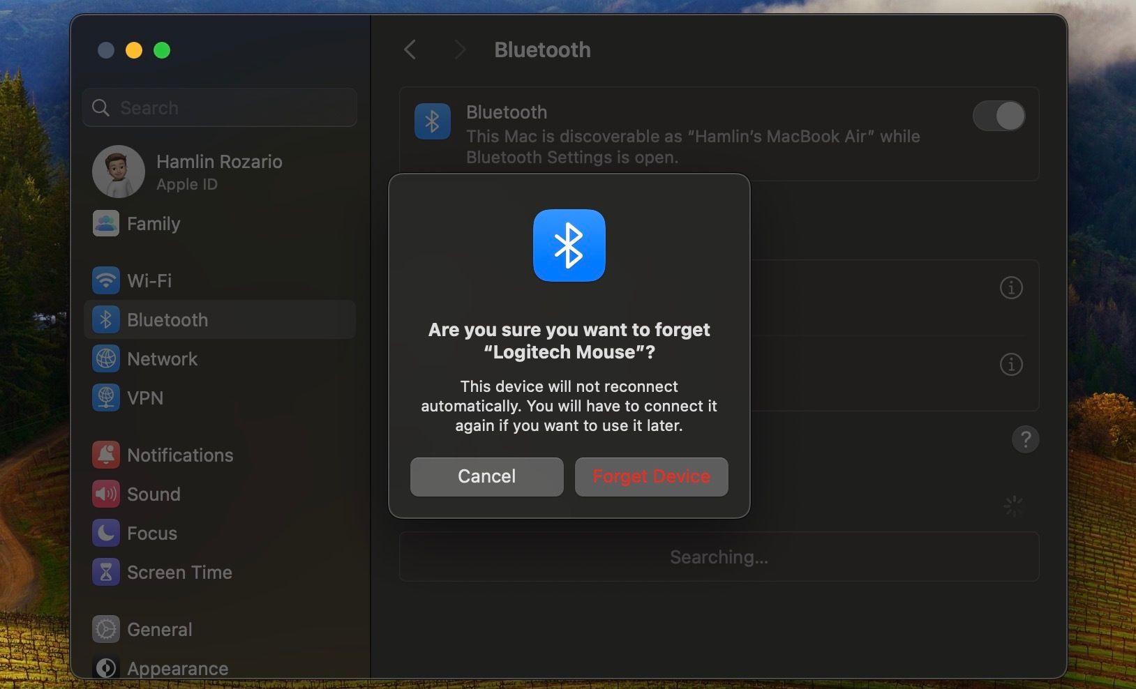 Настройки Bluetooth в macOS