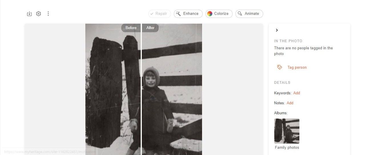 Ползунок сравнения до и после, демонстрирующий эффект ремонта