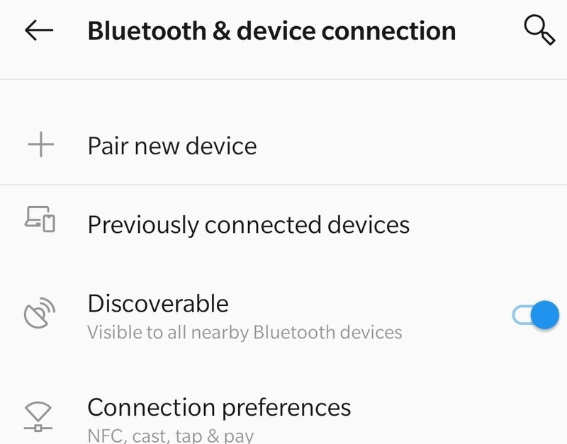Список доступных Bluetooth‑устройств в настройках Android