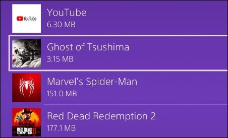 Игры PS4 в системном хранилище