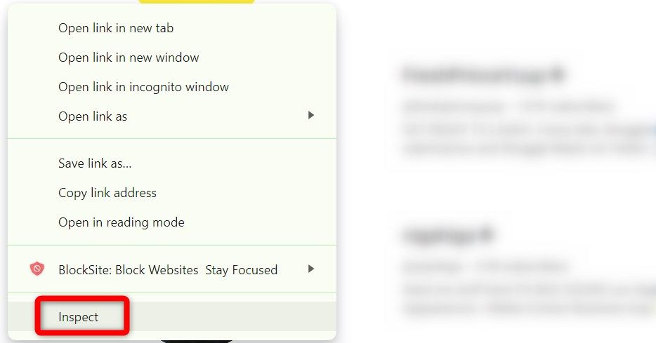 Открытие Inspect Element в Chrome.