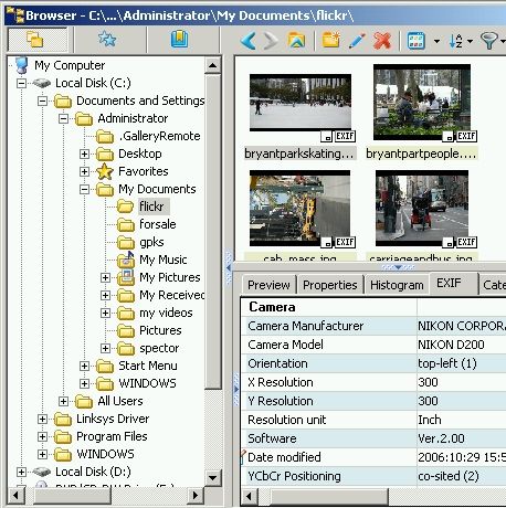 Экран с подробной информацией о фотографии и EXIF-параметрами
