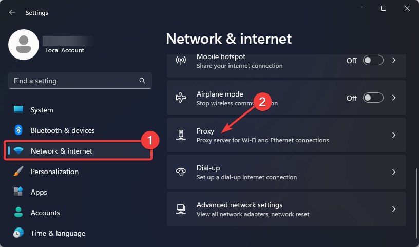Настройки Сеть и Интернет в Windows