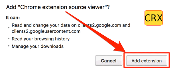 Подтверждение установки расширения